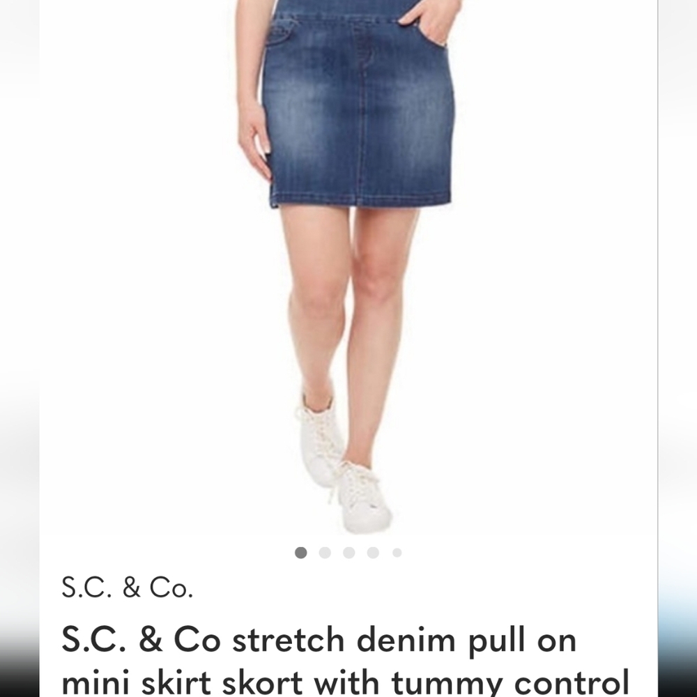 Denim Blue Women’s Denim Skort Lg - Picture 5 of 12